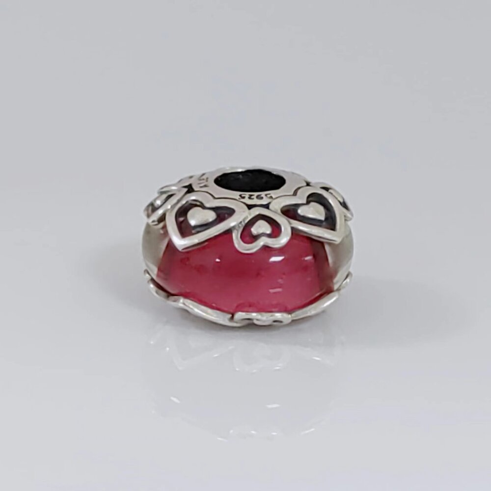 Pandora Reveal Your Love Pink Murano Glass Bead Charm S925 ALE